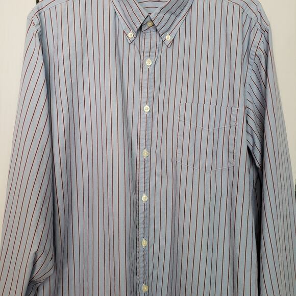J Crew Blue Striped Button Casual Dress Shirt XL - Picture 7 of 7